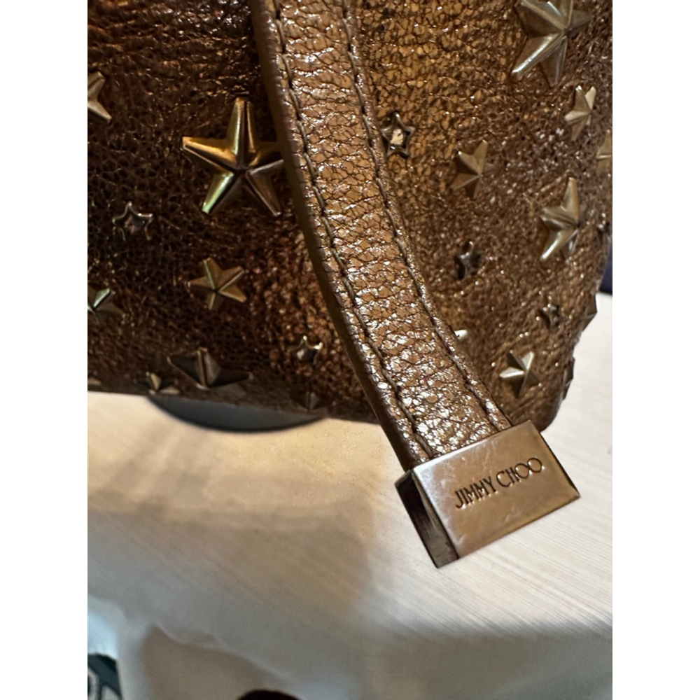 Jimmy Choo Gold/Tan Star Studded Leather Tote Bag - Picture 3 of 13